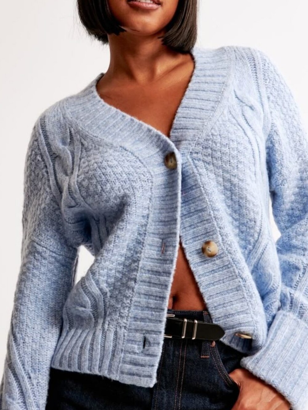 Abercrombie And Fitch Seed Stitch Cable Cardigan